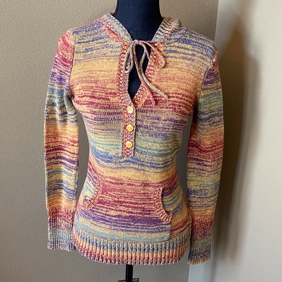 Hoodie sweater with kangaroo pocket. Multi colored. Small - Picture 6 of 6